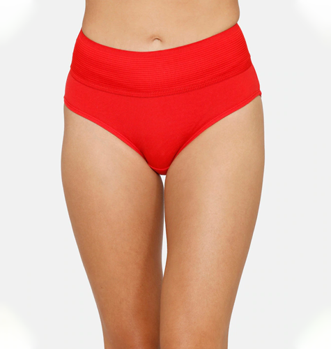 Women Red & Burgundy 2 High-Rise Tummy Tucker Hipster Briefs ZI2684FASHEBLAK
